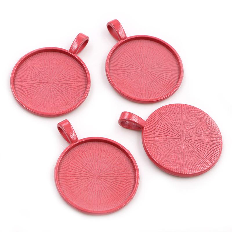 Neue Mode 10 Stück 25mm Innenmaß 4 Farben Beschichtet Klassisch Einfacher Stil Cabochon Basis Fassung Anhänger
