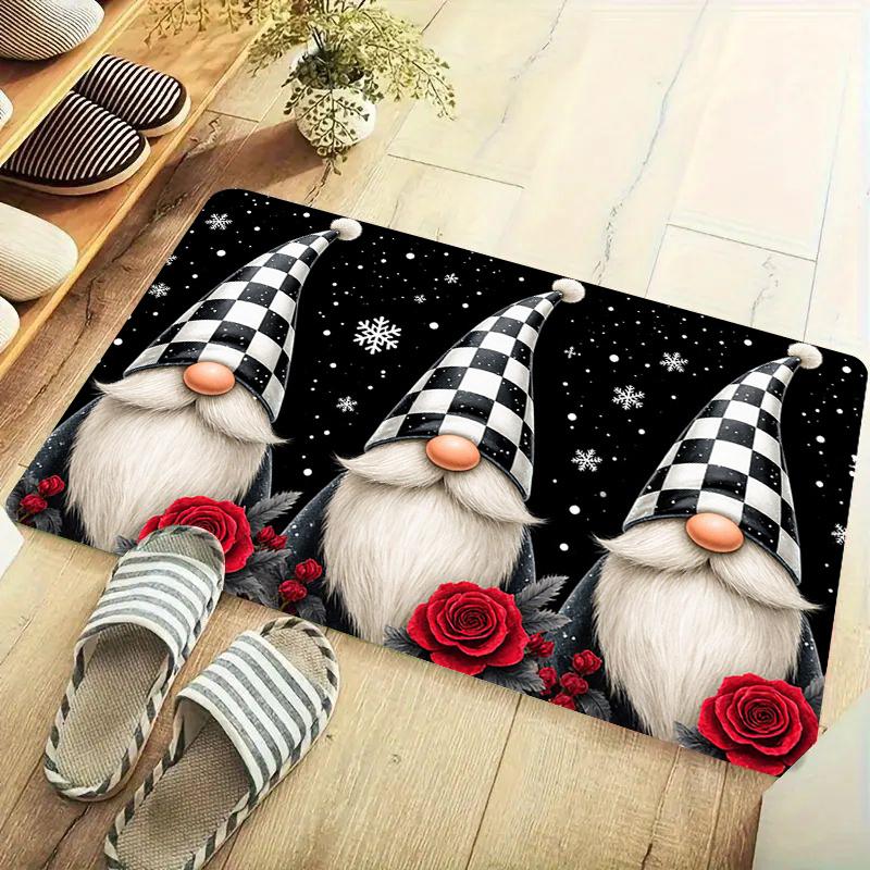 Country Red Truck Wood Grain Anti Slip Front Porch doormat Wreath Bauble Pine Tree Wonderful Year Xmas Seasonal Entryway Mat