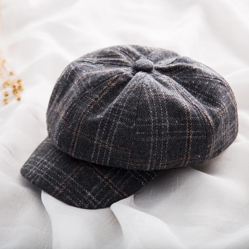 Korean Style Women's Autumn Octagonal Duck Tongue Beret - British Newsboy Casual Hat