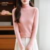Women's Striped Wool High-Neck Sweater – Knitted Autumn/Winter Pullover Top