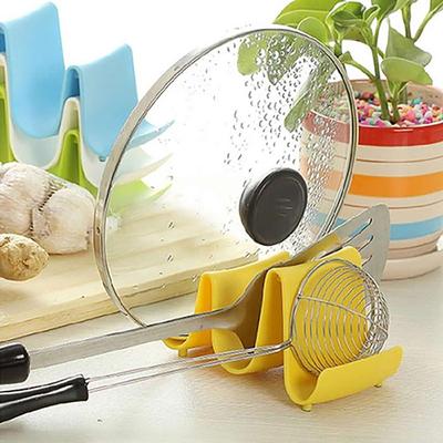 Wave Style Pan Pot Cover Spoon Lid Shell Rack Stand Holder Home Kitchen Utensils
