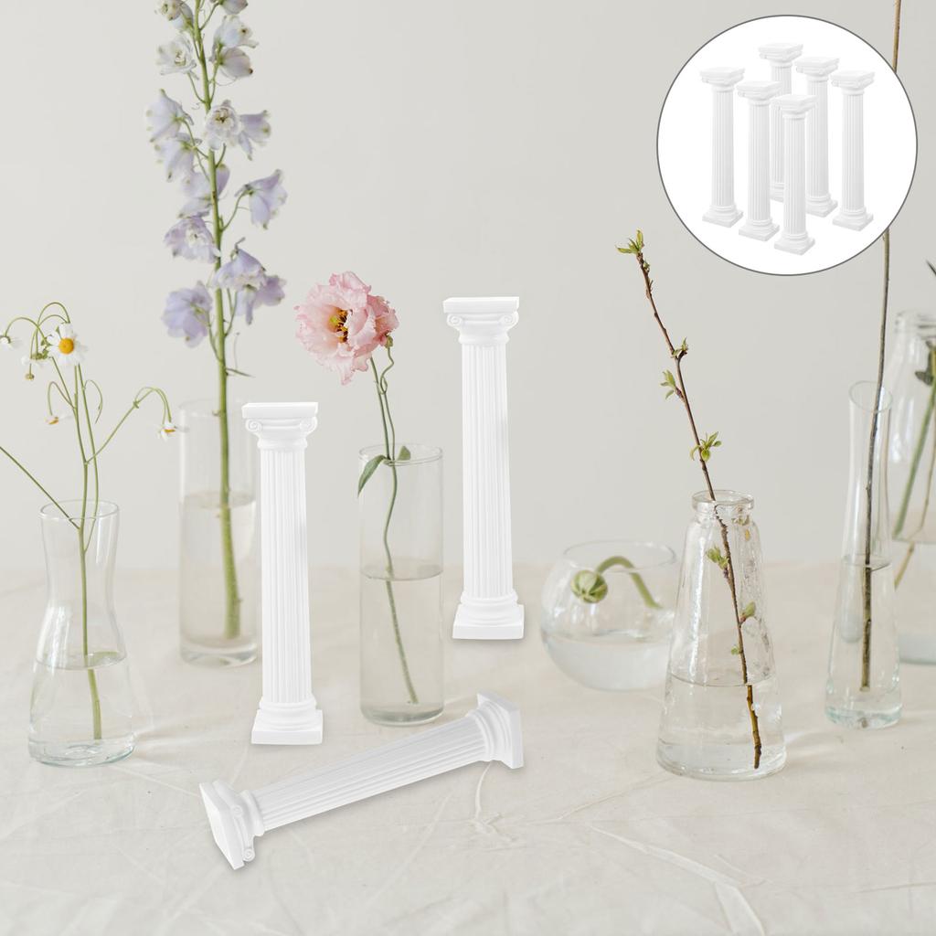 6 szt. Model kolumny rzymskiej, dekoracje zewnętrzne na przyjęcie ogrodowe, dekoracyjne filary ślubne, plastikowe elementy krajobrazu domu