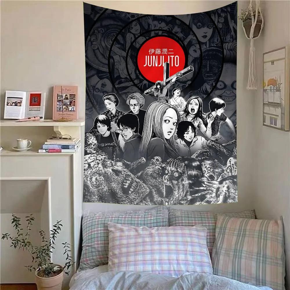 Japan Anime JJunji Ito Anime Wandteppich Günstiger Hippie Wandbehang Böhmische Wandteppiche Mandala Heimdekoration