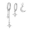 3 paia di orecchini da donna a forma di luna e stella, orecchini a cerchio in rame elettroplaccato, orecchini a bottone con strass, per feste di ballo e appuntamenti