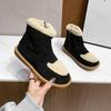 Mode 2025 Winter Neu Retro Mode Lässig Warm Plüsch Schneestiefel für Damen Weiche Sohle Bequem Vielseitig Rutschfest Kurz Baumwollschuhe