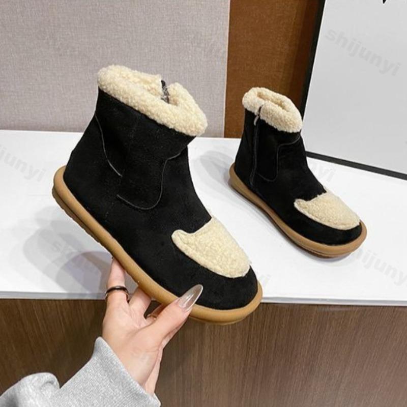 Fashion 2025 Winter New Retro Fashion Casual Warm Plush Snow Boots for Women Soft Sole Comfortable Versatile Non Slip Short Cotton Shoes