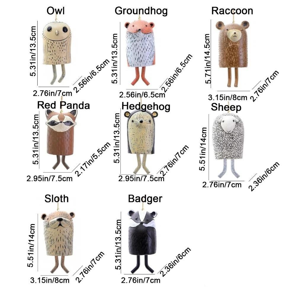 Hanging Resin Animal Wind Chime Cute Garden Pendants Animal Shape Wind Bell  Atmosphere Decorations