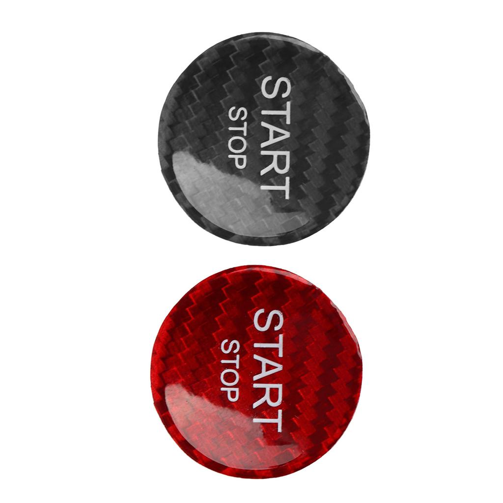 Engine Start Stop Button Switch Cover Carbon Fiber Ignition Starter Switch Sticker Replacement for P