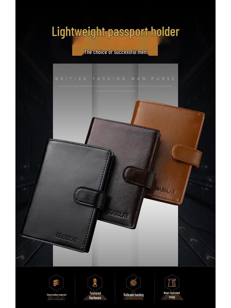 Retro Multifunctional Passport Holder with Zipper - Multi-Card Slots for ID, Credit Cards, and Boarding Passes