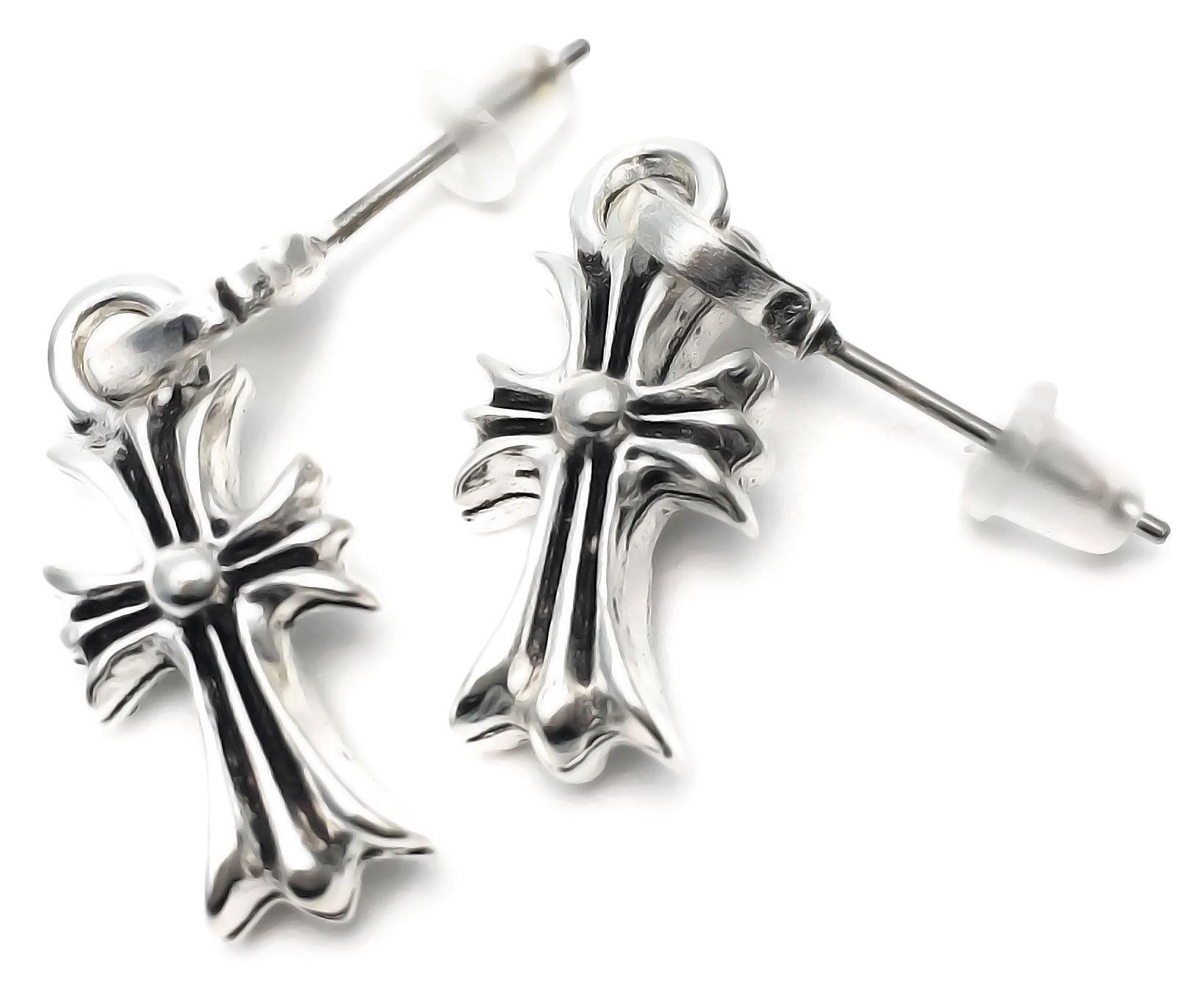 

five ships Cross Stud Set of 20G Earrings, Silver, 2, [3GSG] чорний