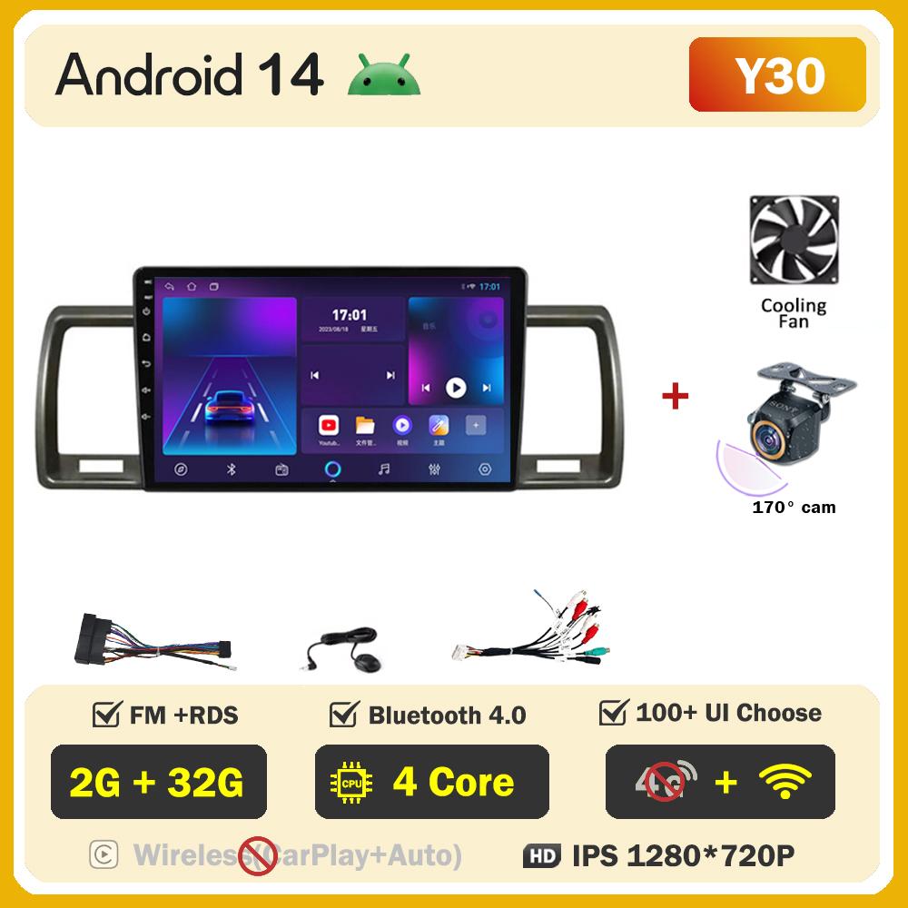 Car Multimedia Player For Toyota Hiace 2010 2011 2013-2018 Car Radio Player Intelligent Car Systems GPS Navigation Android 14