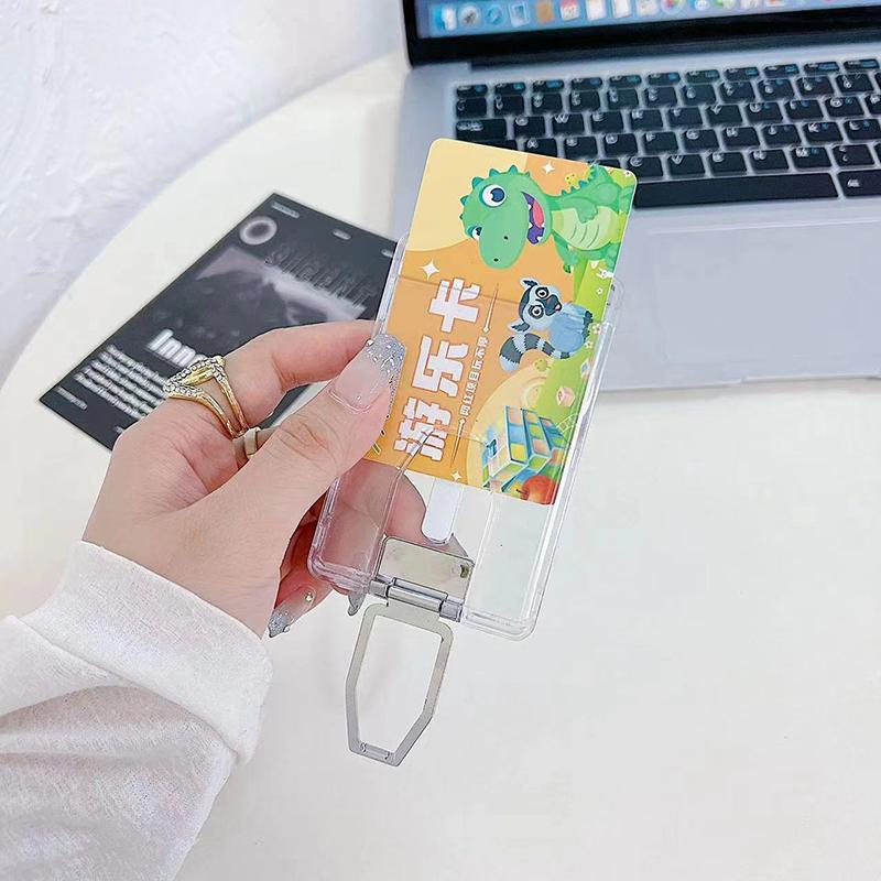 Clear Magnetic Card Holder Wallet Case For Magsafe Iphone 16 15 14 13 Pro Max With Fold Phone Holder Macsafe Card Slots Pocket