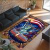 American Patriotic Theme Crystal Velvet Rug Personalized Custom Name Text Soft Floor Mat Home Decor