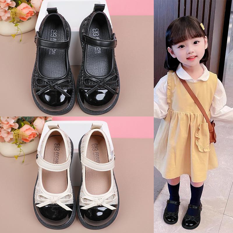 Girls' Leather Shoes 2025 New Spring Xiaoxiangfeng Children's Princess Shoes Girls Performance Shoes Soft Soles Foreign Style Single Shoes Tide