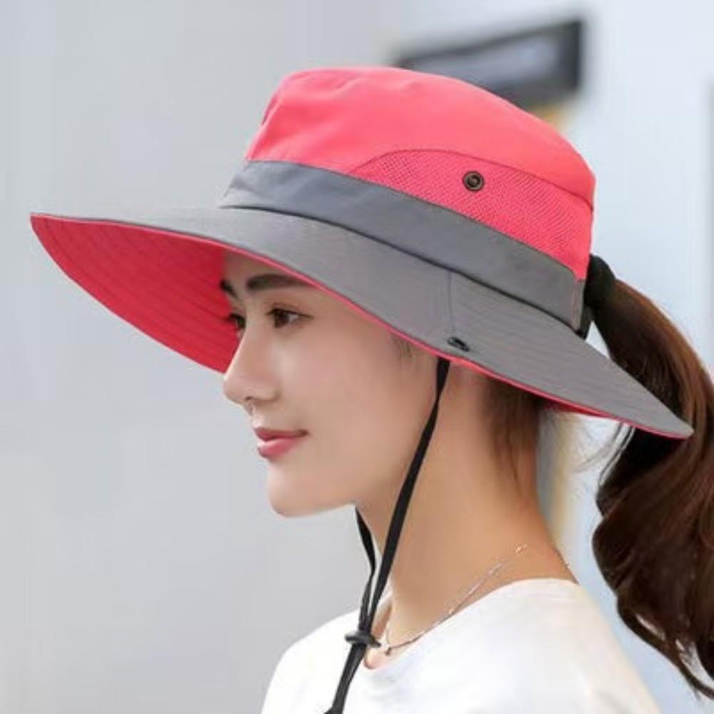 New Large Brim Summer Quick Drying Bucket Hats Hiking Hat Adjustable Fishermen Caps Breathable Women Sunscreen Hat