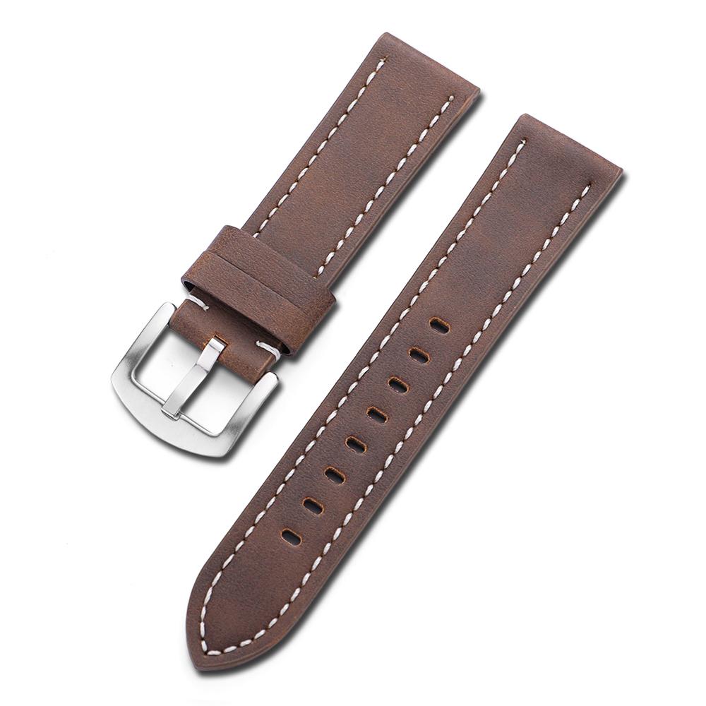 Retro Matte Leather Watchband 20mm 22mm Straps for Huawei Watch Gt4/Gt3 Black Green Brown Strap for Samsung Galaxy Bracelet Belt