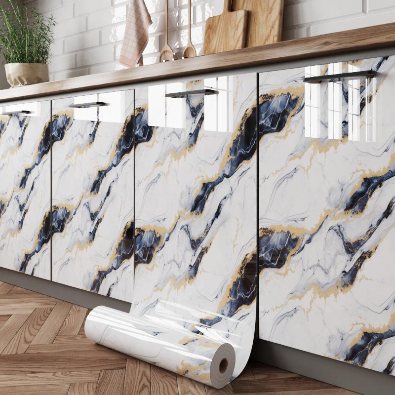 Wodoodporna Samoprzylepna Naklejka Kuchenna w Stylu Marmuru na Szafki i Meble