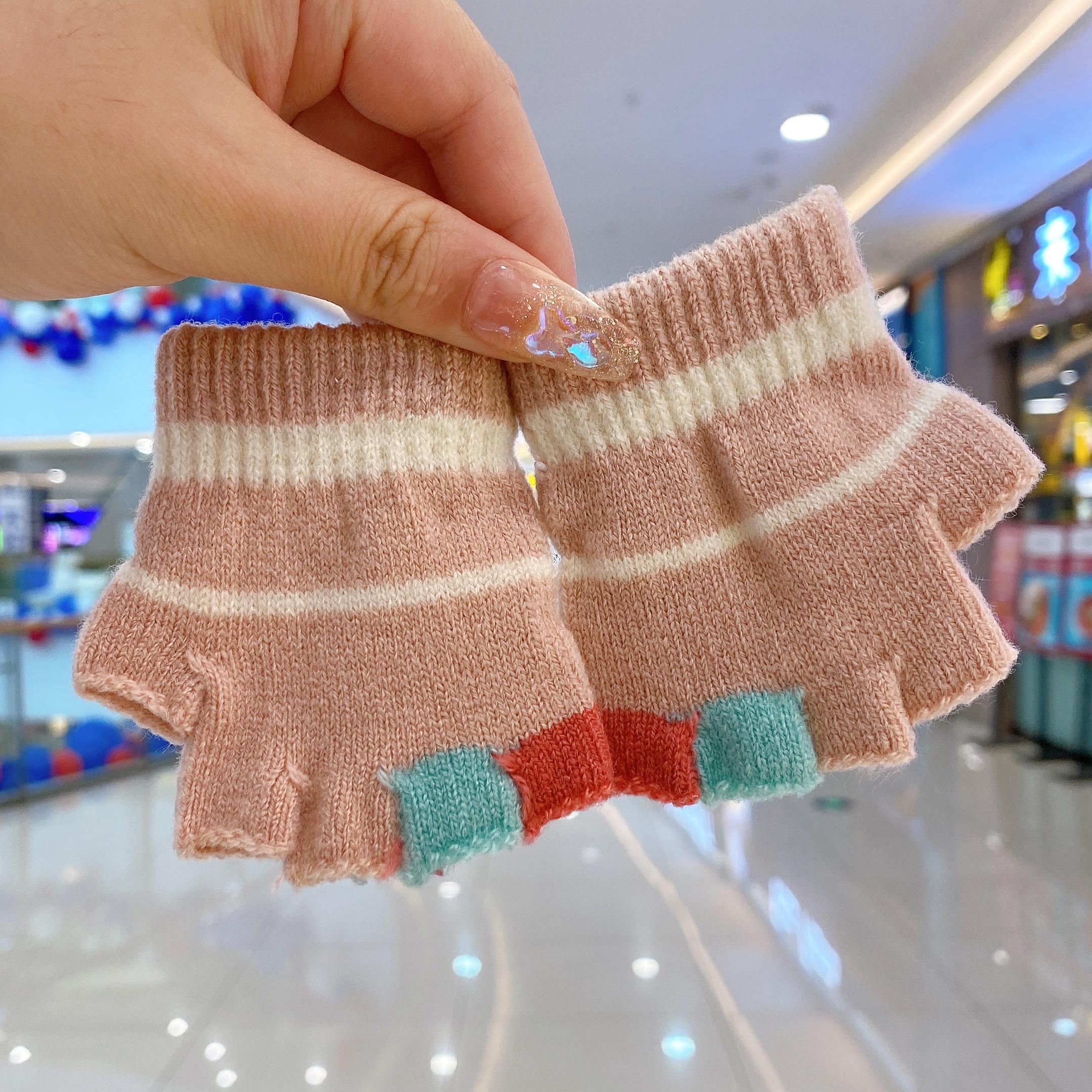 

1-8 лет зимние детские милые теплые перчатки-раскладушки с пятью пальцами для маленьких девочек уличные перчатки для мальчиков милые теплые перчатки 1-8 years old