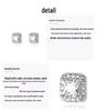 S925 Sterling Silver Square Sugar Stud Earrings with Diamond for Women - Elegant & Versatile European-American Rock Hip-Hop Style