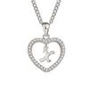 Concise Hollowed Heart Alphabet Unisex Necklace Jewelry Neck Chain Pendant Decor