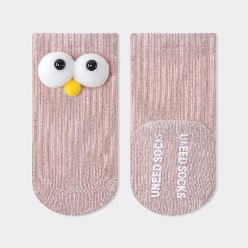 

Детские носки средней длины, мягкие носки-трубы для малышей, мальчиков и девочек, весенне-осенние носки, забавные высокие носки с большими глазами, чулки для младенцев, детей, девочек S розовый