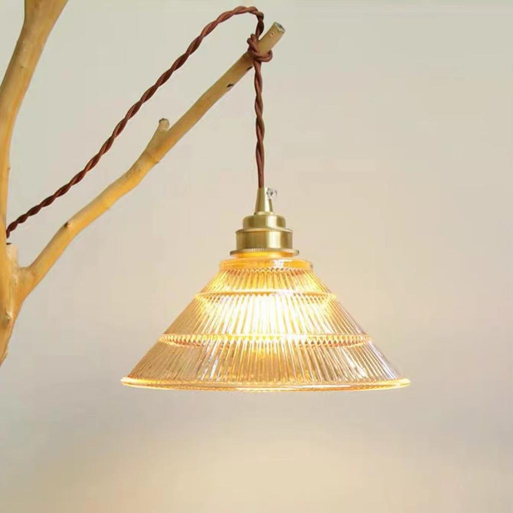 LED French glass chandelier for bedside, bar, dining room minimalist home decoration, pendant wire 1.5M