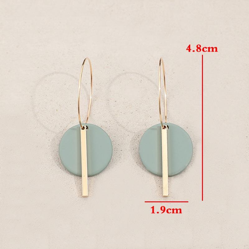 Trendy Charm Alloy Mom Earrings Round Splice Long Strip Design Elegant Jewelry for Mother Daily Work Wear