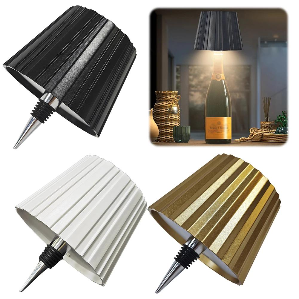 LED Wine Bottle Lamp, Wireless Touch Control Table Lamp, 2000mAh USB Rechargeable, 3 Colors & Stepless Dimming, for Bar Home