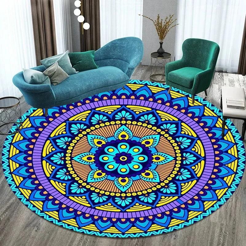 Bitcoin Round Carpet Anti-Slip Circle Area Rug Large for Home Living Room Floor Mat Bedroom Decor Chair Drum Rug Chair Doormat