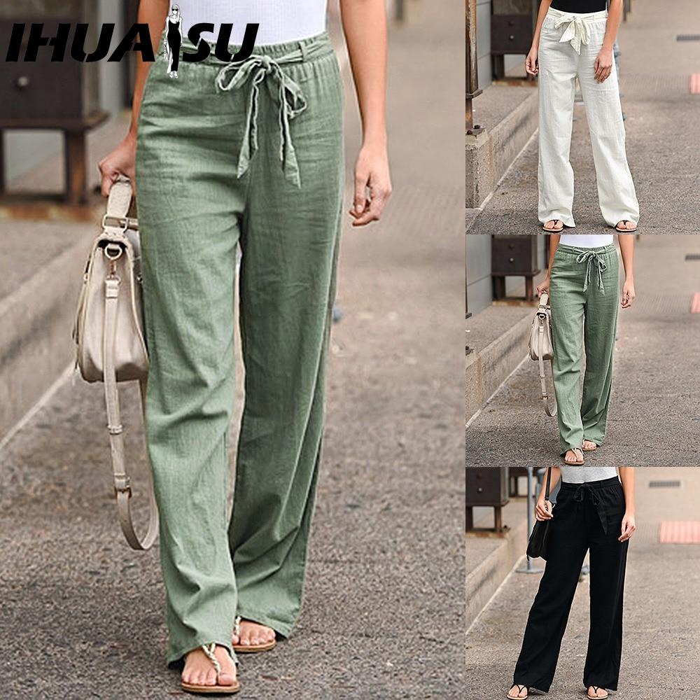 

IHUASU Women s Fashion Casual Solid Color Print Pants & Capris S хаки