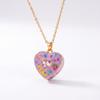 Heartshaped Pendant Necklace With Cubic Zirconia For Casual Wear