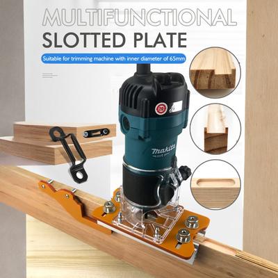 ABJJ Woodworking 2 In 1 Slotting Bracket, Fasteners Slotting Guide Base For Furniture Concealed Connector And Buckle
