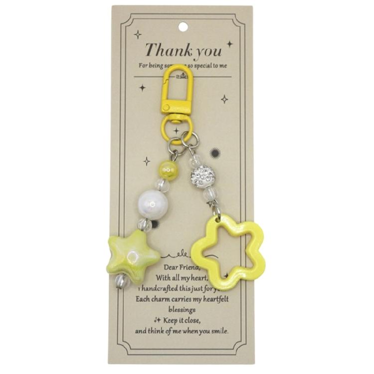 Star Bag Charm,Lovely Keychain for Handbags,Backpacks Purses Decors Bag Accessories Beaded Star Bag Key Charm Gift