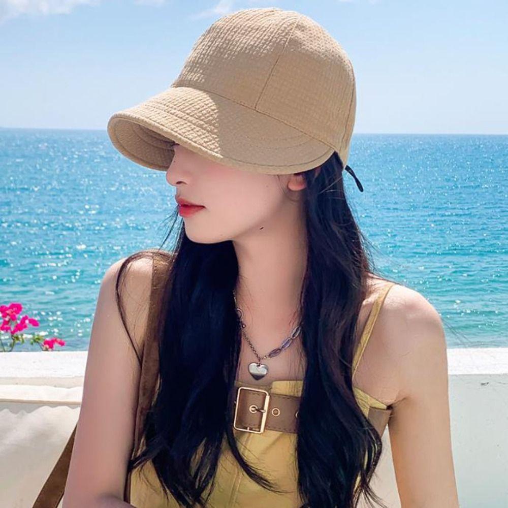 Quick-drying Waffle Bucket Hat Anti-UV Wide Brim Sun Hat Fashion Fisherman Hat  Travel