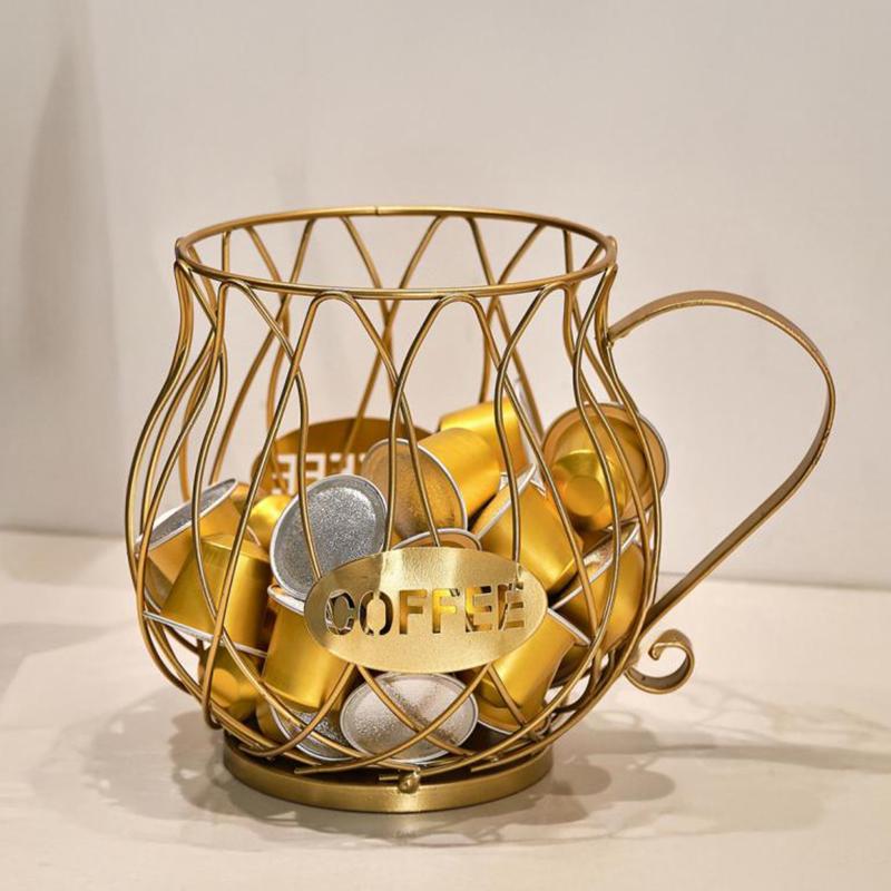.1pc Large Capacity Coffee Pod Storage Basket - Keep Your Coffee Cups And Creamer Capsules Neatly Organized And Accessible