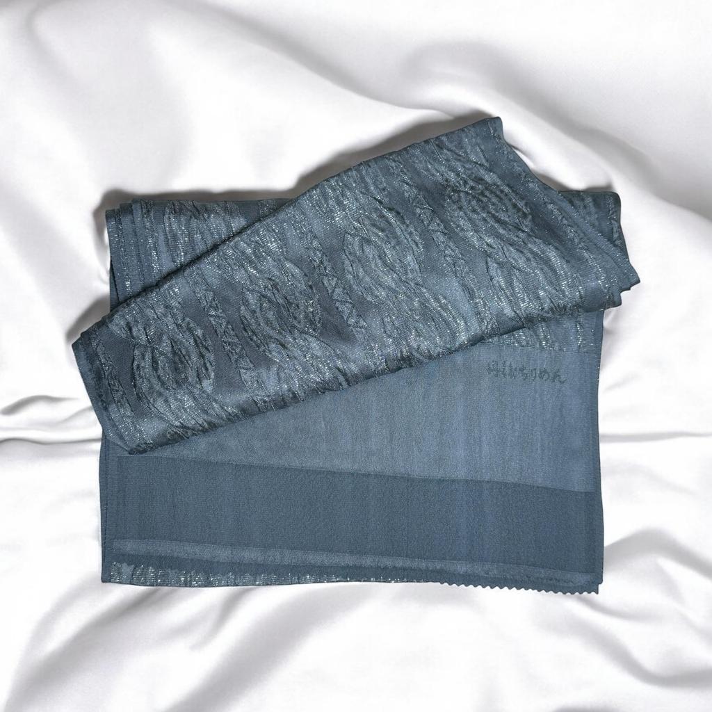 made in plain 10 Obiage, kimono, furisode, Japan, dyed, colors, 100% silk, OA-08 (5 gray)