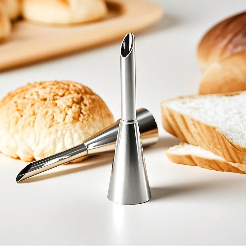 4Pcs Puff Pastry Piping Nozzle Set Food Grade Stainless Steel Decorating Tips for Cake Cupcake Home Baking
