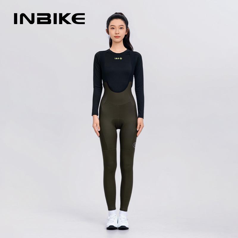 INBIKE Damen Fleece Latzhose für Radfahren - Warm, Hoher Bund für Langstreckenfahrten