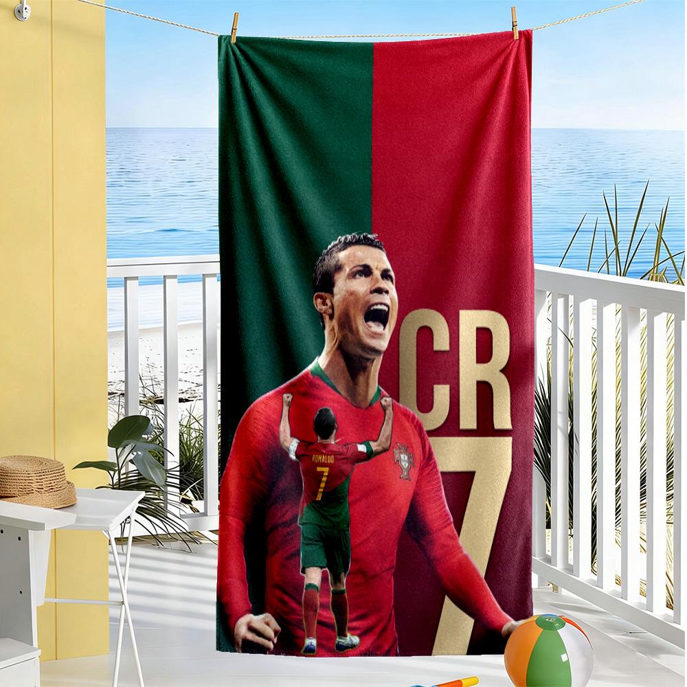 Powerful Soccer Player Beach Towel High Absorbency & Quick-Dry Comfortable Lightweight