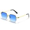 HBK 2022 Luxury Sunglasses Custom Designer Small Rectangle Sun Glasses 2022 Trendy Woman Rimless Sunglasses