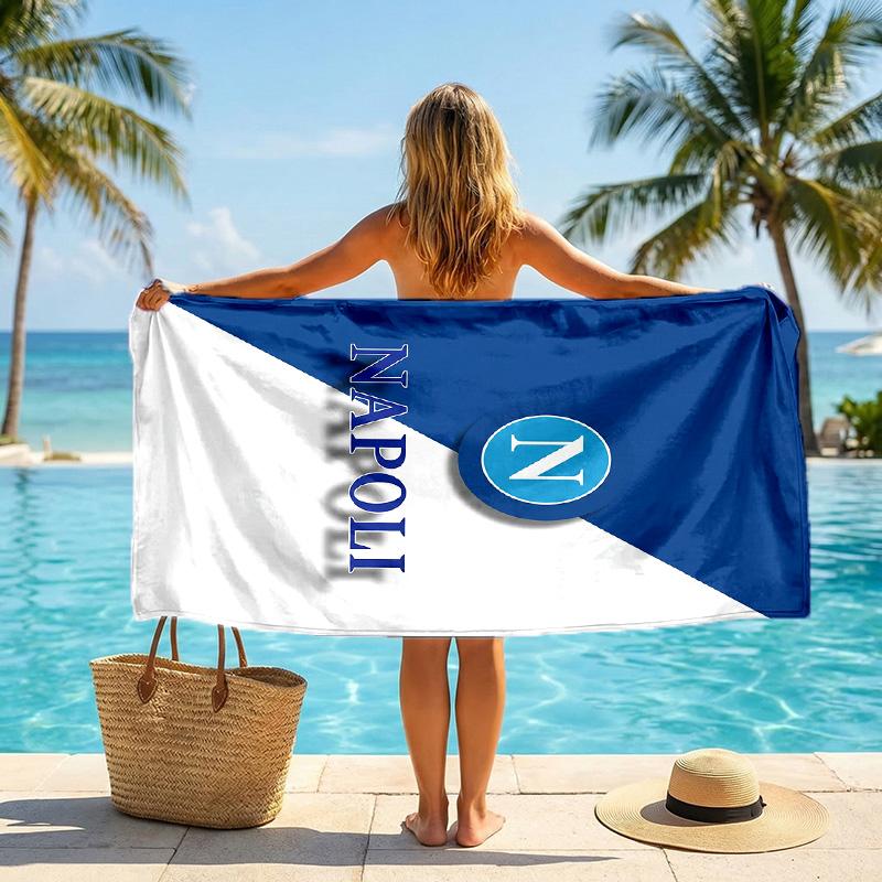 Asciugamano da Spiaggia Asciugatura Rapida in Microfibra Assorbente Portatile da Viaggio per Nuoto con Stampa SSC Napoli