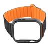 Silicone Loop Magnetic Watch Band with Black Case Replacement Watch Strap Quick Release Smartwatch