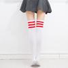 Three bars thigh socks summer women's cotton thin striped socks student socks performance socks knee socks JK socks
