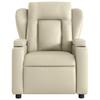 Electric Massage Chair Cream Faux Leather