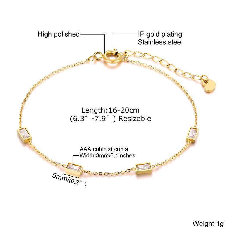 Kristall CZ Armband Wasserdicht, Tennis Handketten Armbänder Für Damen, Edelstahl Großhandel Schmuck