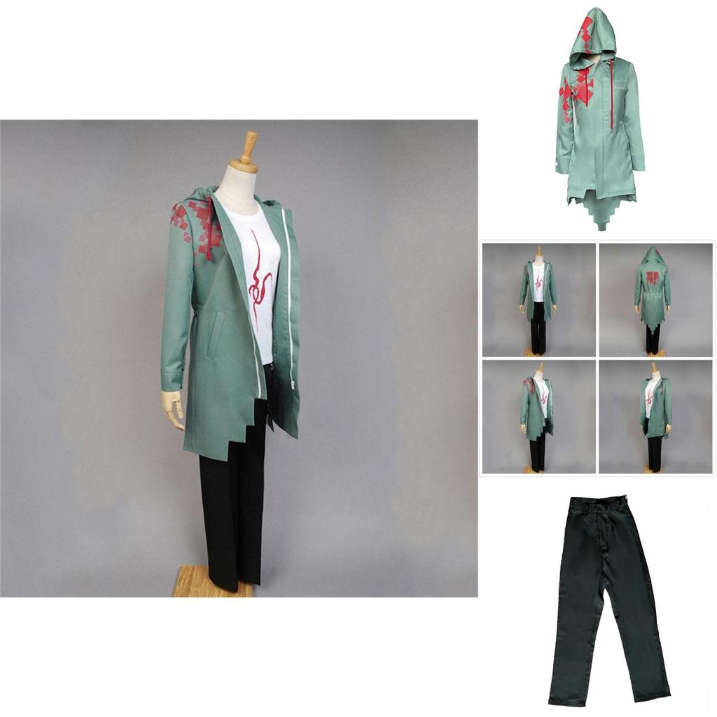 Collezione Premium Cosplay Danganronpa Komaeda Nagito: Cappotto, Pantaloni, Maglietta e Parrucca