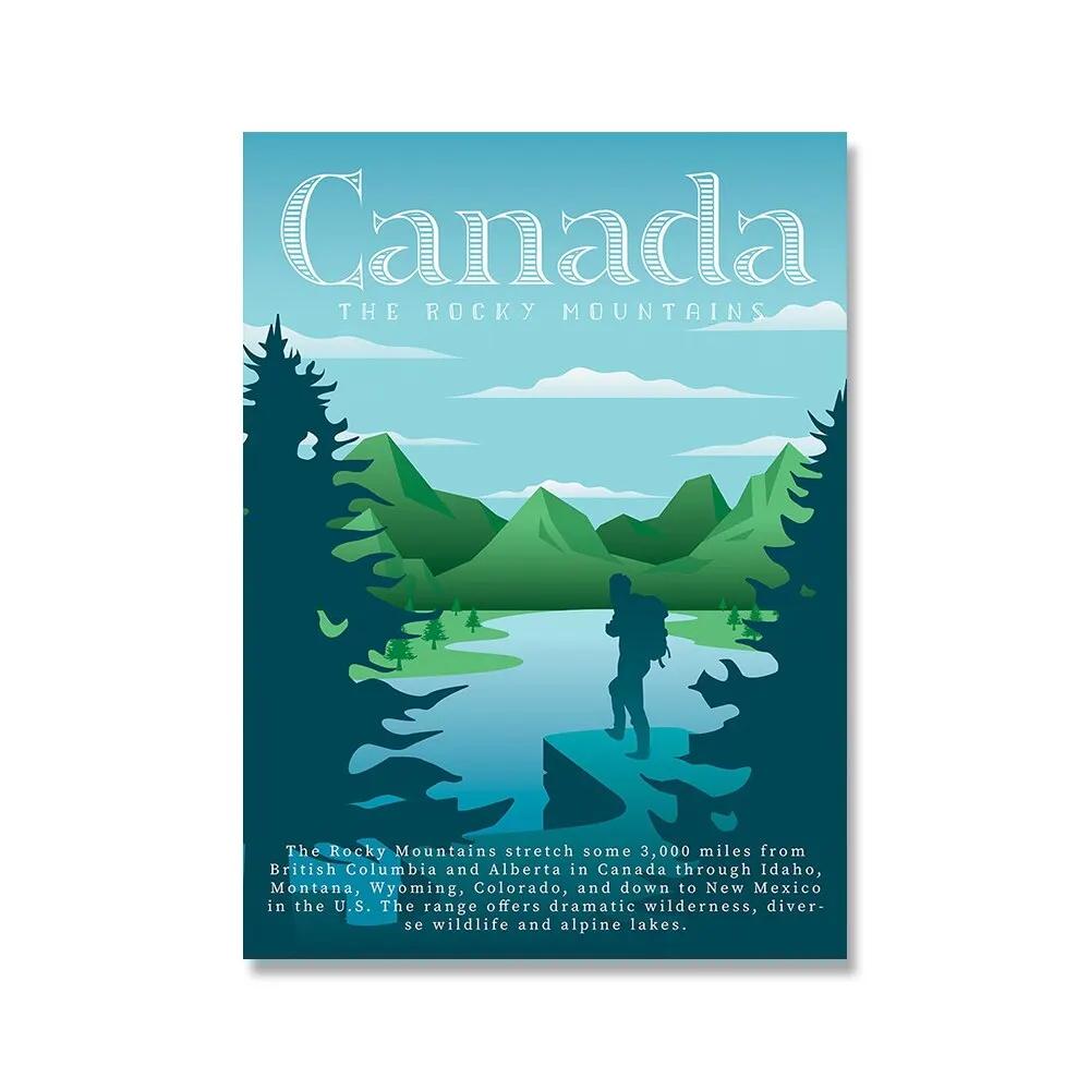 Vintage Cityscape Travel Poster Canvas Iconic Landmarks Of Egypt Paris Mexico Norway Wall Art For Bedroom Home Decor