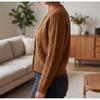 2025 Autumn/Winter European Coffee Cable Knit Cardigan, Women's Loose Short Sweater Coat, Casual Style.