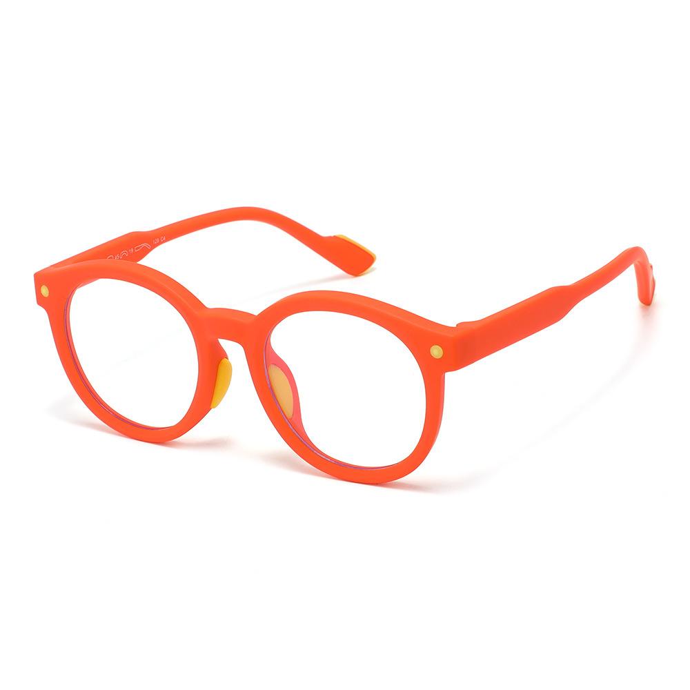 2026 Trendy Round Frame Professional Anti-Blue Light Glasses Ultra-Light Silicone Children's Frame Children's Headgear