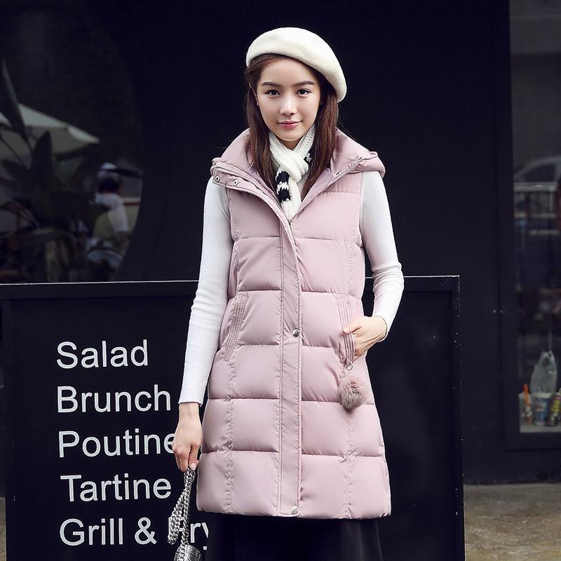 Winter new cotton-padded women's slim casual women's clothing medium and long sleeveless jacket fashionable large-size vest